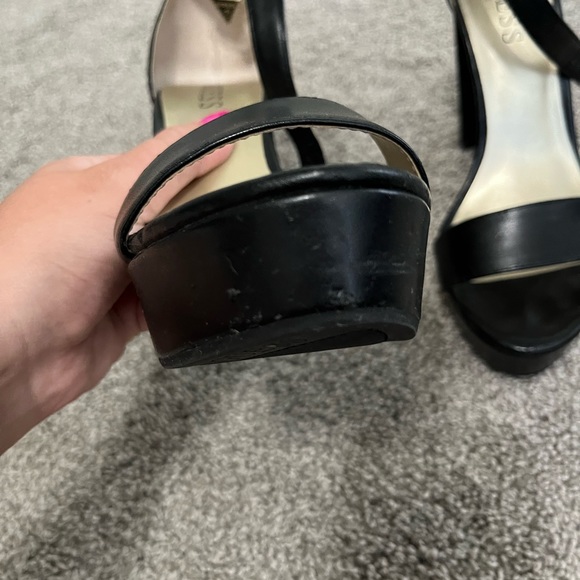 Guess Black and Gold Charm Strap Chunky Heels 🖤 - Picture 9 of 9